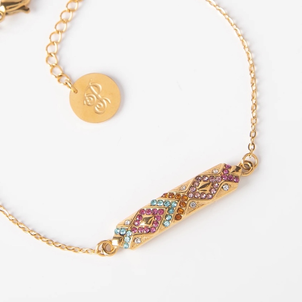 Gold Multicolor Geometric Bracelet
